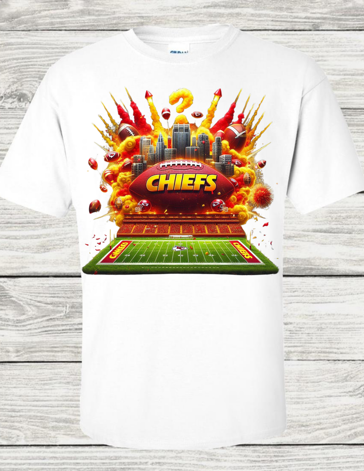 KANSAS CITY CHIEFS EXPLOSION TSHIRT OR HOODIE