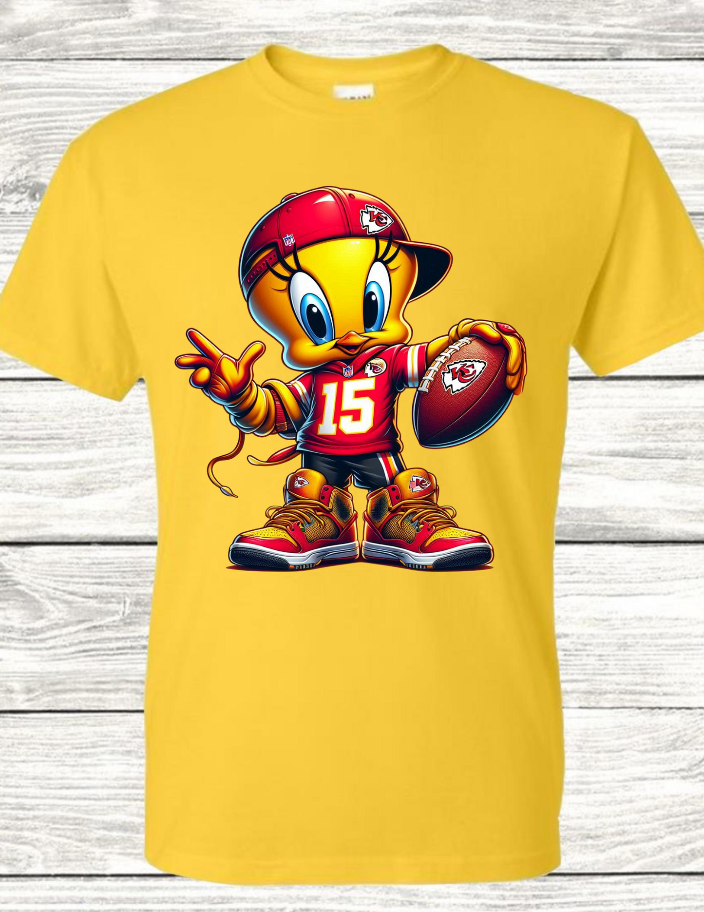 TWEETY AND THE KANSAS CITY CHIEFS (TSHIRT AND HOODIE)